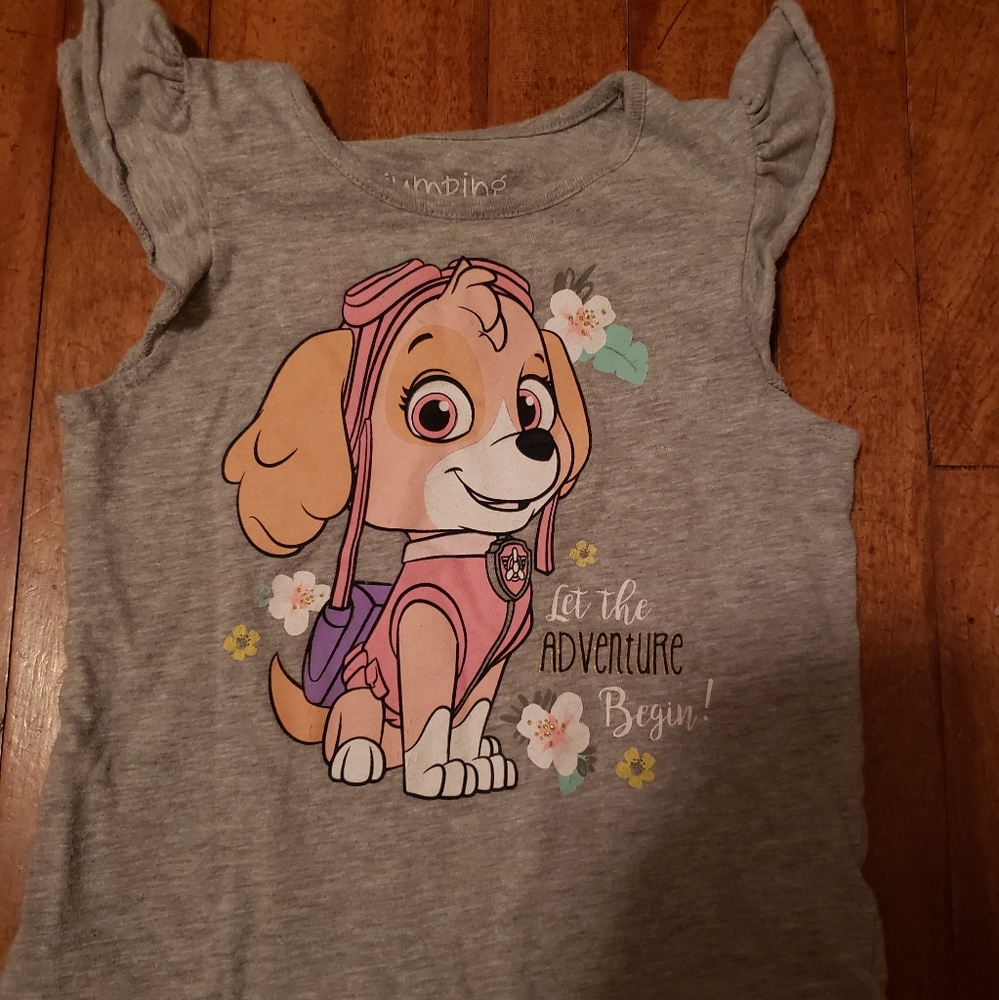 Jumping Beans Gray and Pink Cartoon Tee